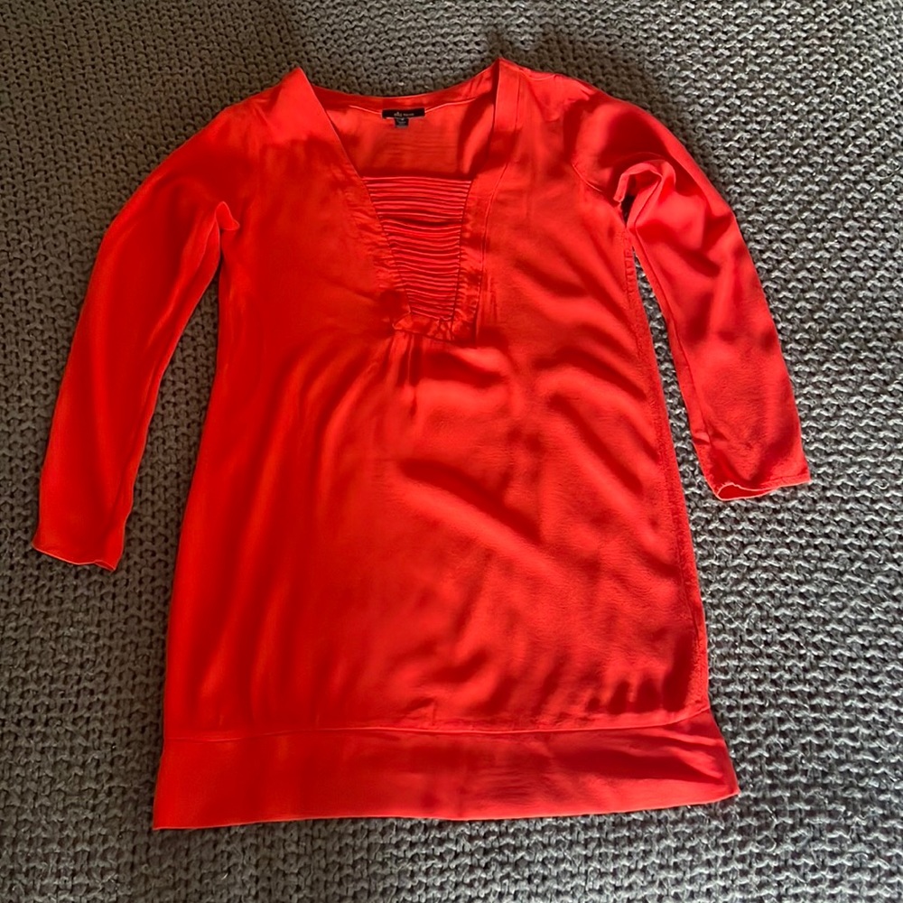 Orange crepe Ella Moss knee length shift dress size medium